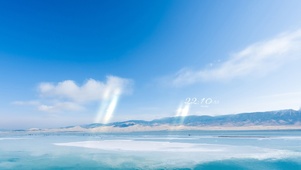 4k 天空之镜蓝天白云青海湖