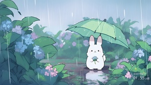 雨中小兔