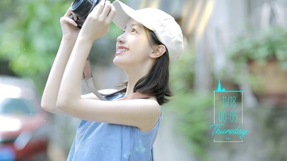 清纯爱笑的短发女孩