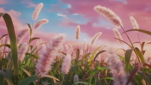 浪漫氛围感狗尾草天空