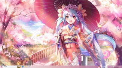 撑伞的二次元少女