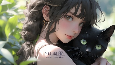少女和黑猫
