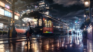 夜晚都市街头
