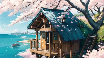 海边樱花小屋