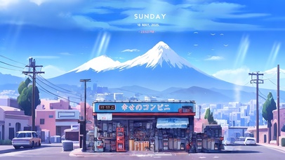 富士山の下にある幸せコンビニ