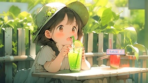 清凉夏季少女