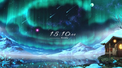 唯美静谧夜晚极光