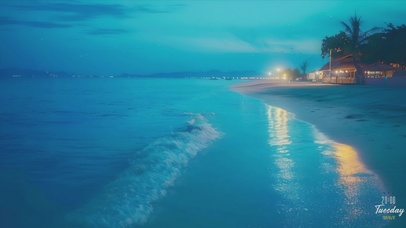 夜晚海滩