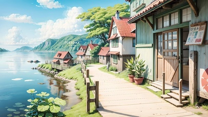 4K唯美治愈湖边木屋