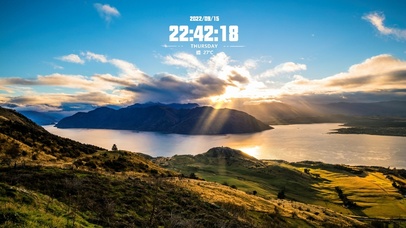 蓝天白云和湖泊