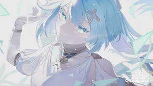 蓝发美少女