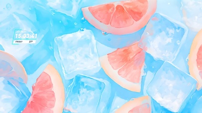 夏日冰块西柚