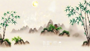 月下凤尾竹