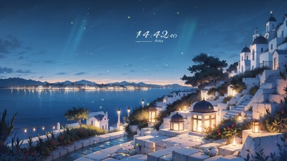 夜色下的圣托里尼