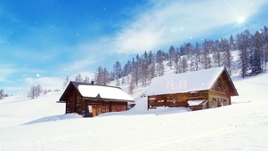 冬季雪山小屋