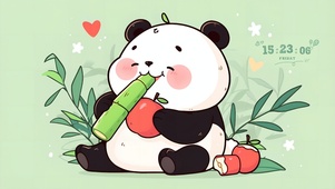贪吃的熊猫宝宝
