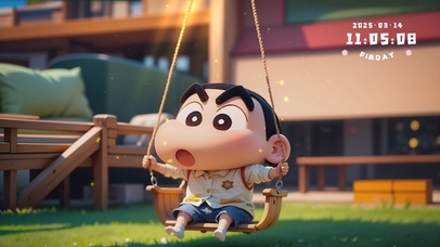 3D蜡笔小新-荡秋千