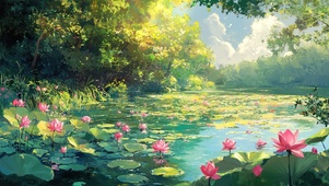 夏日荷花池