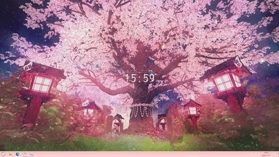 唯美庭院樱花树主题