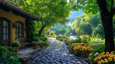 护眼山上房屋小道