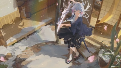 春樱庭院，鹿灵少女