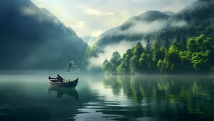 静谧浓雾山谷