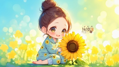 元气满满小女孩