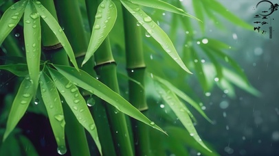雨中翠竹