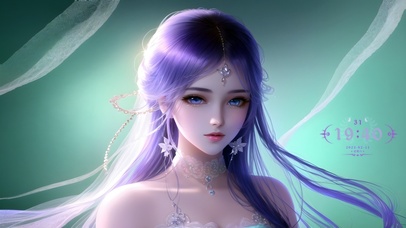 清纯紫色婚纱少女