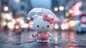 雨中hello kitty