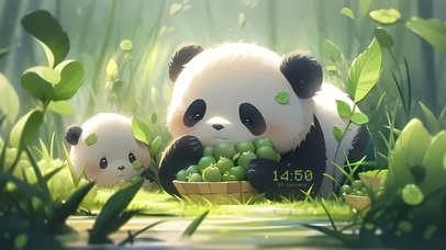 竹林可爱熊猫