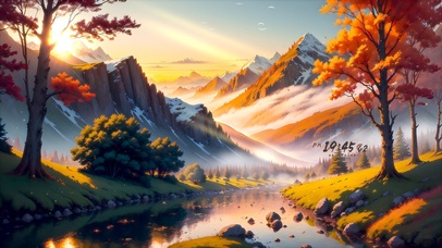 唯美古韵高山云雾溪水