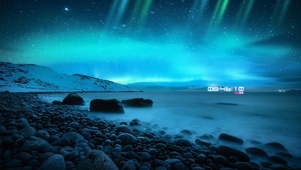 夜晚极光