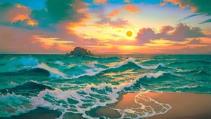 夕阳海洋