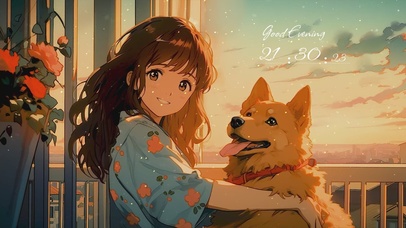 可爱的少女和狗狗