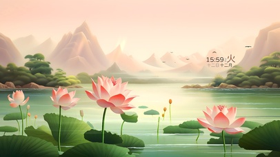 护眼青绿 治愈荷花