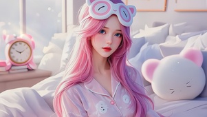 清晨睡衣少女