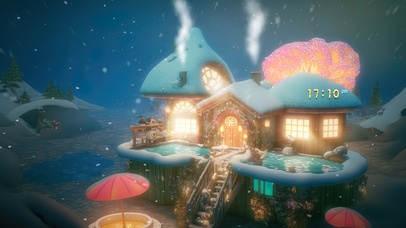 雪天温泉蘑菇屋