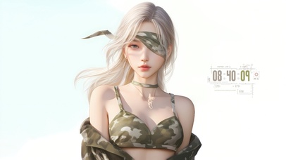 英姿飒爽迷彩女孩