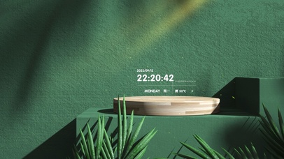 4K 极简绿色植物桌面