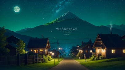 月色青山下小镇