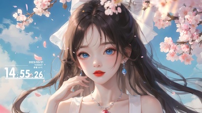 浪漫的樱花少女
