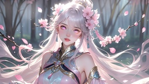 樱花树下的女孩