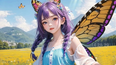 可爱蝴蝶少女