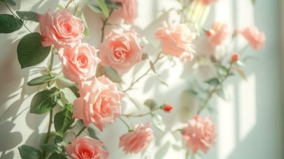 4K 清新自然 粉色鲜花 1