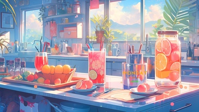 4K清新厨房风光