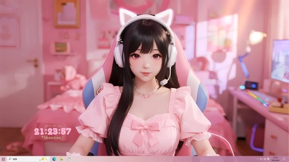 4K可爱电竞少女电脑房间