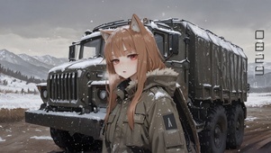 唯美雪景少女
