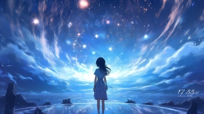 治愈唯美星空女孩