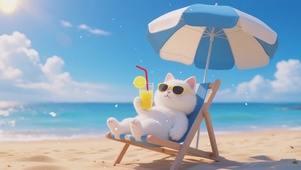 海边悠闲小猫